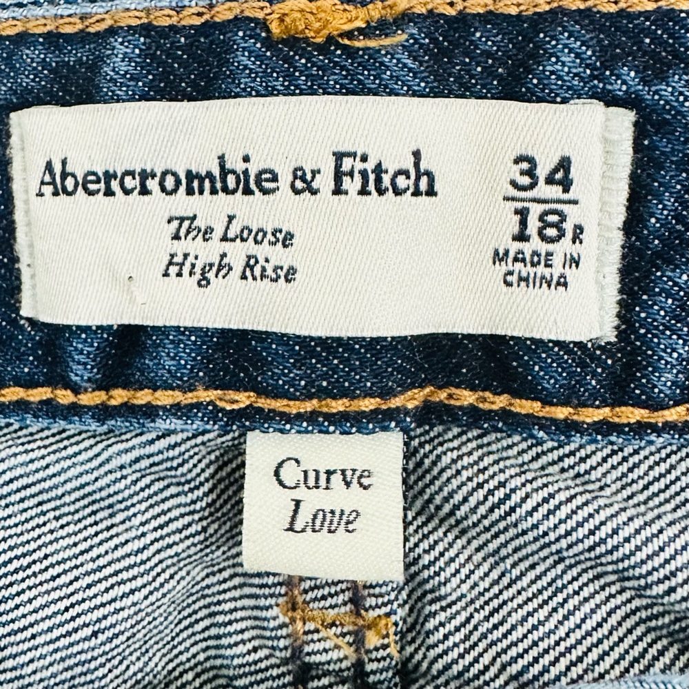 Abercrombie & Fitch Women’s EUC Curve Love High Loose Jeans‎ Sz 34/18 - Picture 6 of 10